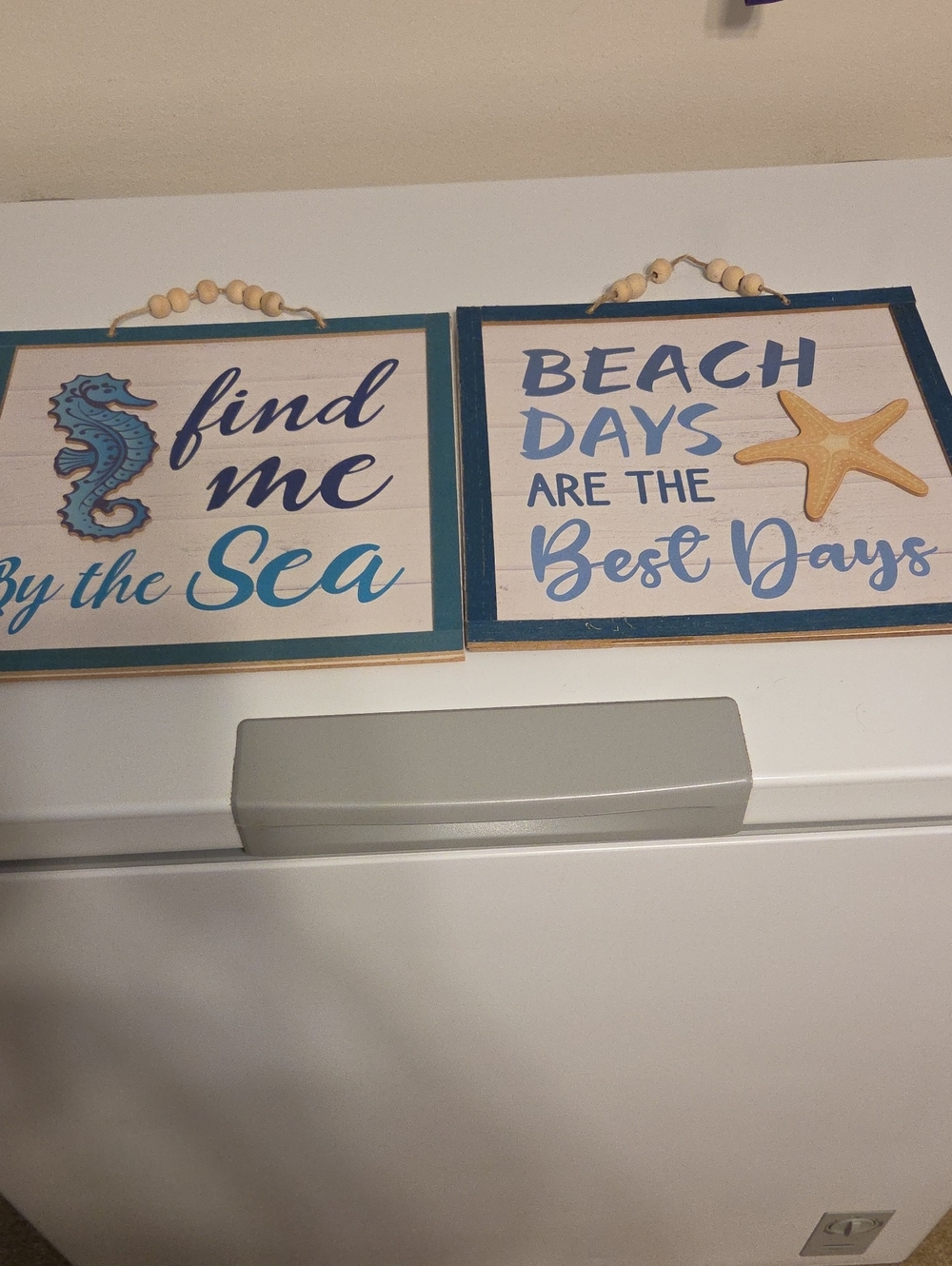 Coastal Wall Plaque Duo - 'Find Me By the Sea' & 'Beach Days' - Blue